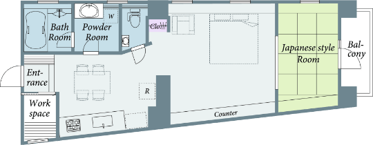 Japanese&Western-style room plan(drawing)
